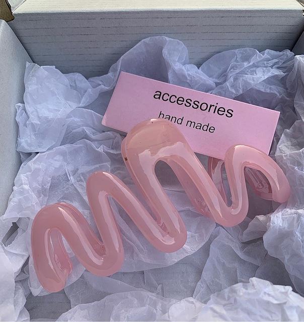 2023 Colorful Jelly Wave Hair Claw Hairpin Women Girls Fashion Design Korean Sweet Simple Irregular Hair Clip Headwear KTY