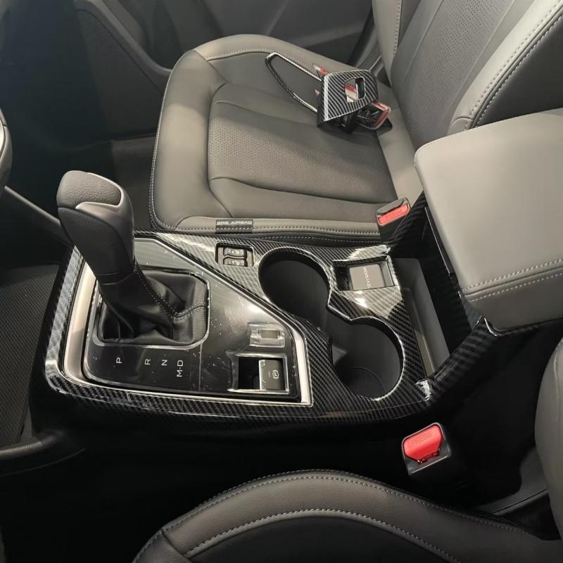 LHD For Subaru Crosstrek 2024 ABS Carbofniber Window Switch Door Handle Cover Gear Shift Panel front water cup cover trim