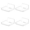 4pcs Wall Shelves Clear Acrylic Floating Shelf Small Security Camera Wall Mount Stand Adhesive Hanging Shelves for Speaker Plant