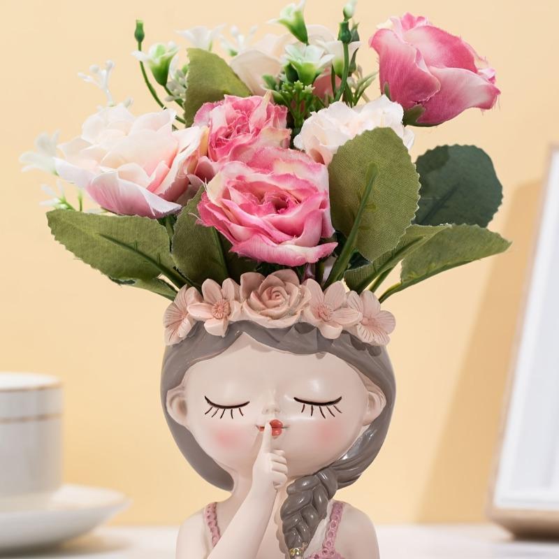 Креативная Милая Девушка Ваза Смоляные Украшения Домашнее Садоводство Гостиная Крыльцо Декор Домашний Декор Бонсай