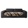 Autumn and Winter Plush Straight Sofa Cushion Irregular Wave Edge Seat Cushion Warm Zebra Pattern Anti Slip Seat Cushion