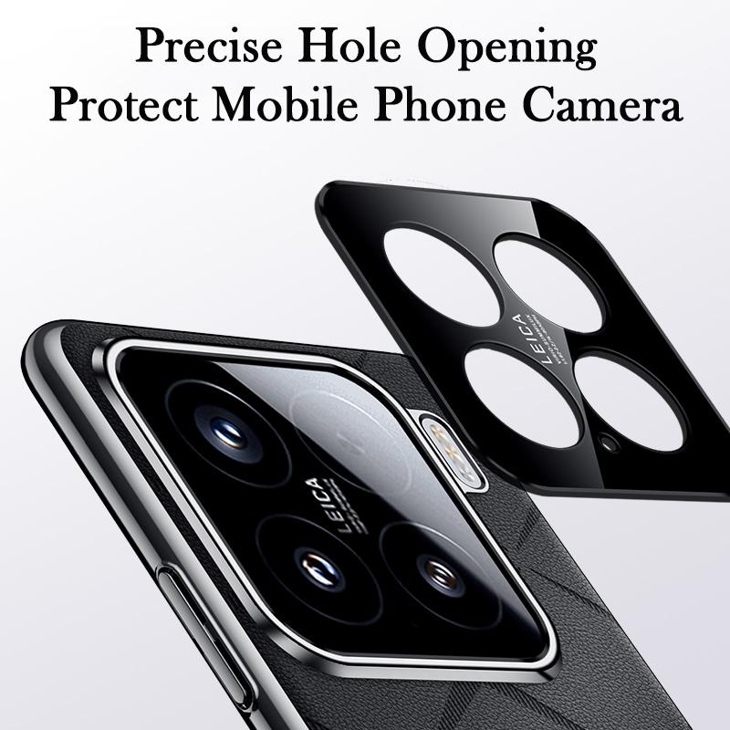 KEYSION Grid Pattern PU Leather Case for Xiaomi 15 5G Plating PC Camera Lens Protection Phone Back Cover for Xiaomi 15 Pro 5G