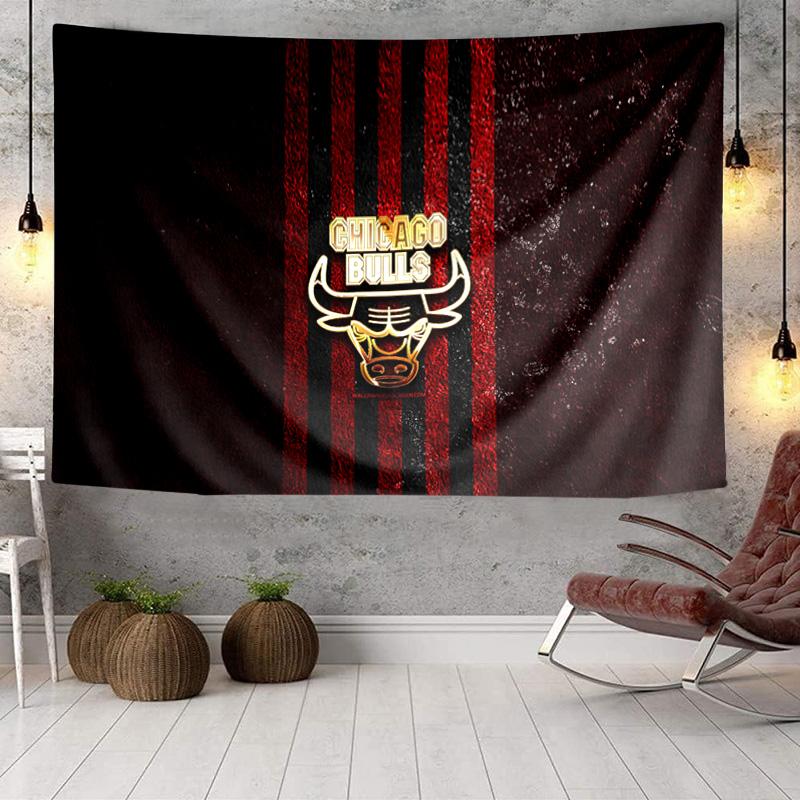 Гобелен с логотипом Chicago Bulls, Гобелен с уникальным дизайном, Настенный декор для спальни, гостиной, игровой комнаты, Душевные праздничные подарки для фанатов