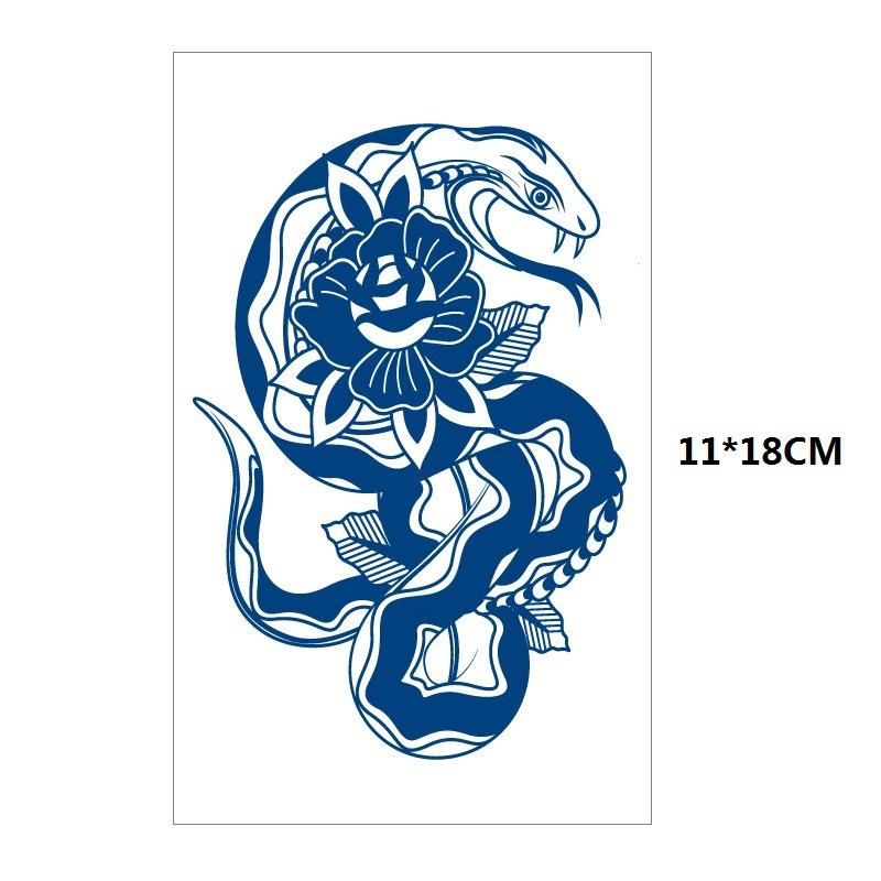 Herbs Gradual Change Jellyfish Planet Feather Snake Big Pattern Geisha Slowly Color Simulation Water Transfer Tattoo Sticker