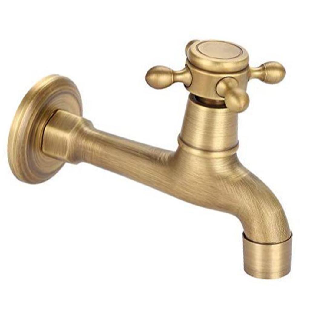 Медный кран для раковины, винтажный удлиненный, бронзовый цвет, одинарный кран для холодной воды, швабра для кухонной раковины