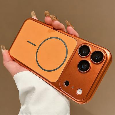 Чехол для телефона с полной защитой линз из ПК Для iPhone 17 Pro Max 16 15 14 13 Pro Max Для Magsafe Магнитная Беспроводная Зарядка Чехол funda