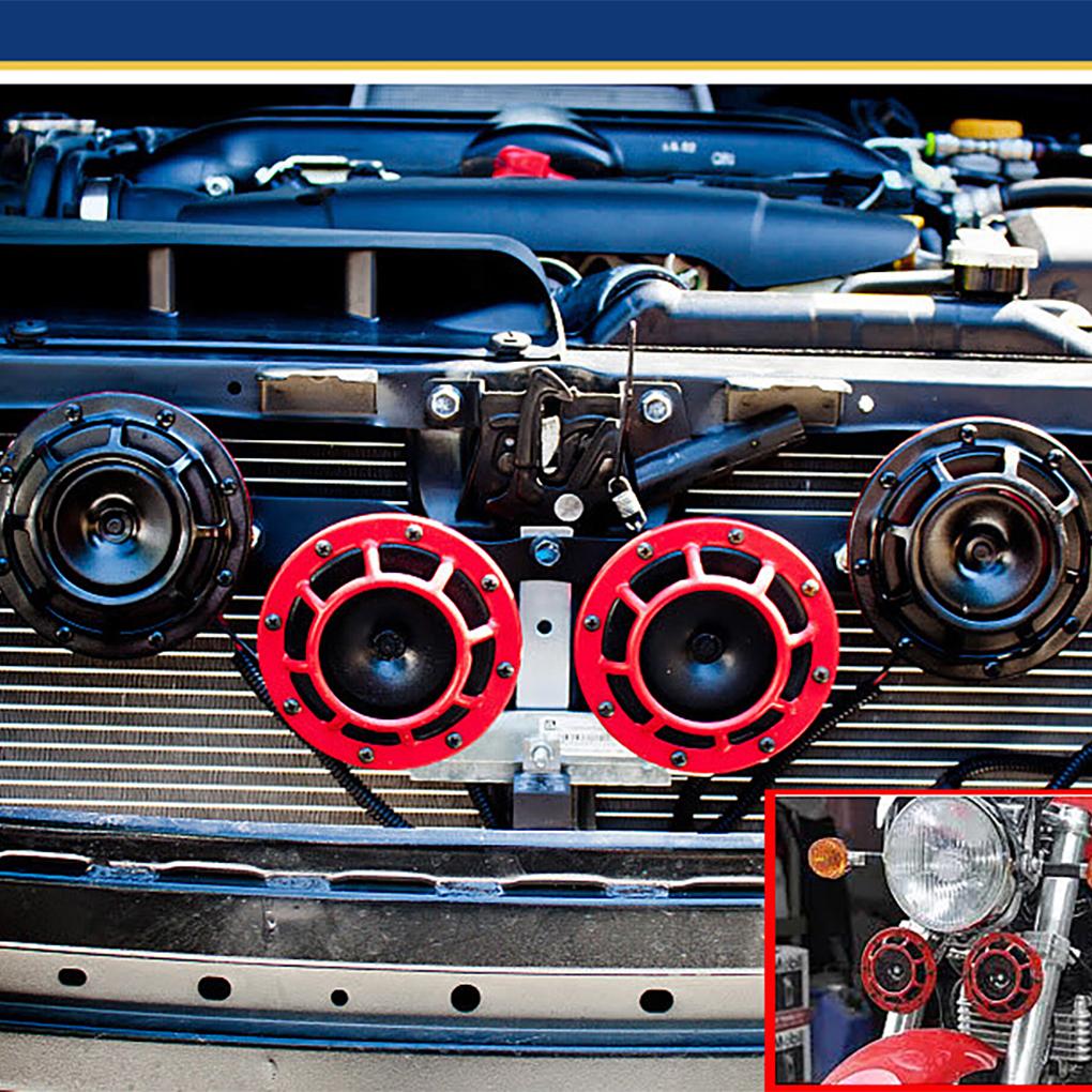 2 шт. автомобильные гудки 12 В мотоциклетные модифицированные трубы супер громкий электрический громкоговоритель для грузовика автофургона красный