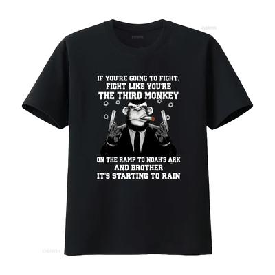 Fight Like Youre The Third Monkey Shirt Vintage Washed Casual Soft Fashion Streetwear Graphic Top For Everyday Wear Vintage