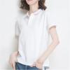 Women's Summer Short-sleeved Sports T-shirt Simple Solid Color Lapel Workwear