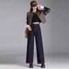 Women's Narrow Version of Wide Leg Jeans High Waist Slim Loose Anti-fading Small Straight Leg Pants