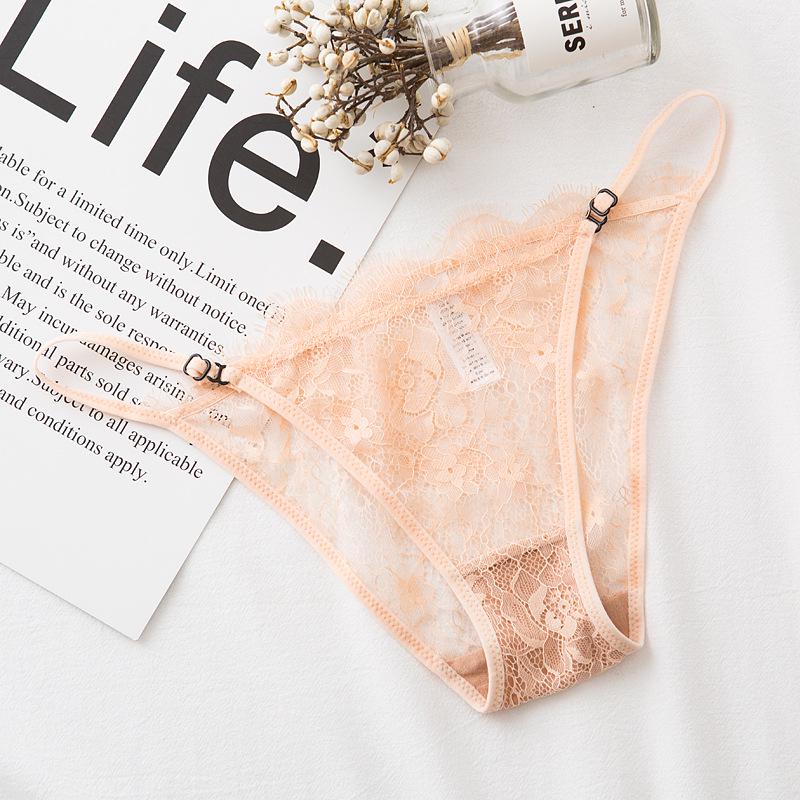 Lace Thin Strap Sexy Panties Transparent Hollow Women's Triangle Panties