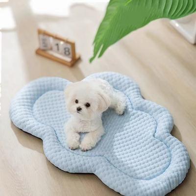 Летняя охлаждающая подушка для кровати для домашних животных и кошек, ледяная подушка для сна, коврик в форме облака для щенков, собак, питомник для домашних животных, высочайшее качество, крутой синий коврик