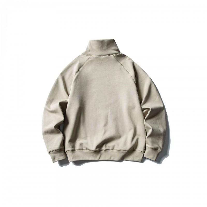 Unisex Oversized Stand Collar Fleece-Lined Hoodless Sweatshirt Winter Casual Wear Cotton Blend Youth Style
