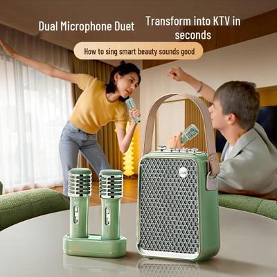 Портативная Bluetooth-колонка Divoom KTV с двумя микрофонами, штекер CN (адаптер в комплекте)