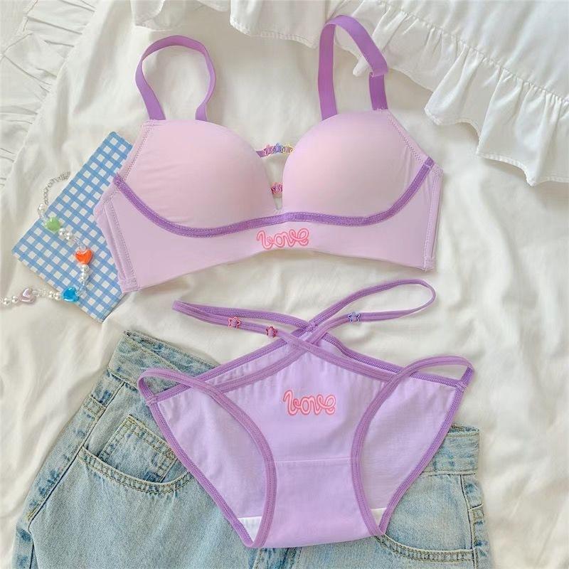 Color Dopamine~ Girls Traceless Bra Small Breasts Gather and Show Large No Steel Rim Pure Desire Sexy Underwear Women's Suit
