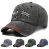 Unisex M Letter Embroidery Wash Baseball Caps Outdoor Adjustable Spring and Autumn Casual Sunscreen Hat