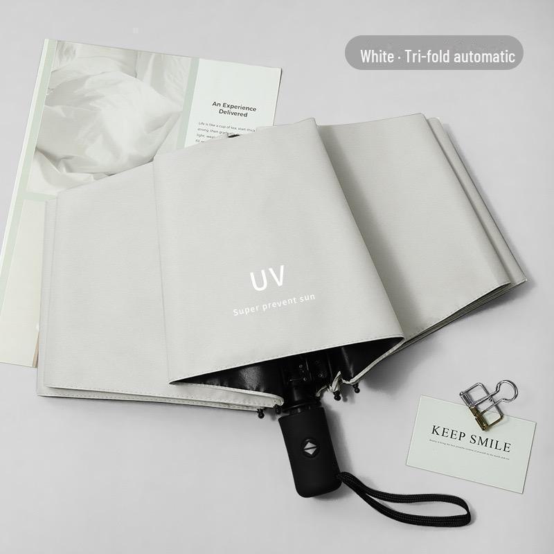 Автоматический складной зонт с 24 спицами для защиты от солнца и дождя с длинной ручкой — идеальный вариант для студентов, компактный и стильный