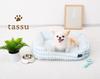 Small Square Pet Bed, Popcorn Border, 168-6156A1