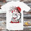 Maneki Neko Sakura Bonsai Tree Drawing Art T Shirt B1254