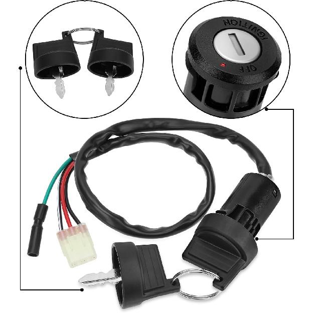 M MATI Ignition Key Switch For Honda Recon 250 1997- TRX250EX TRX250X 2001- TRX400EX 1999-2004 FourTrax 200 TRX200/TRX200D 1990-1997 35100-HM8-000