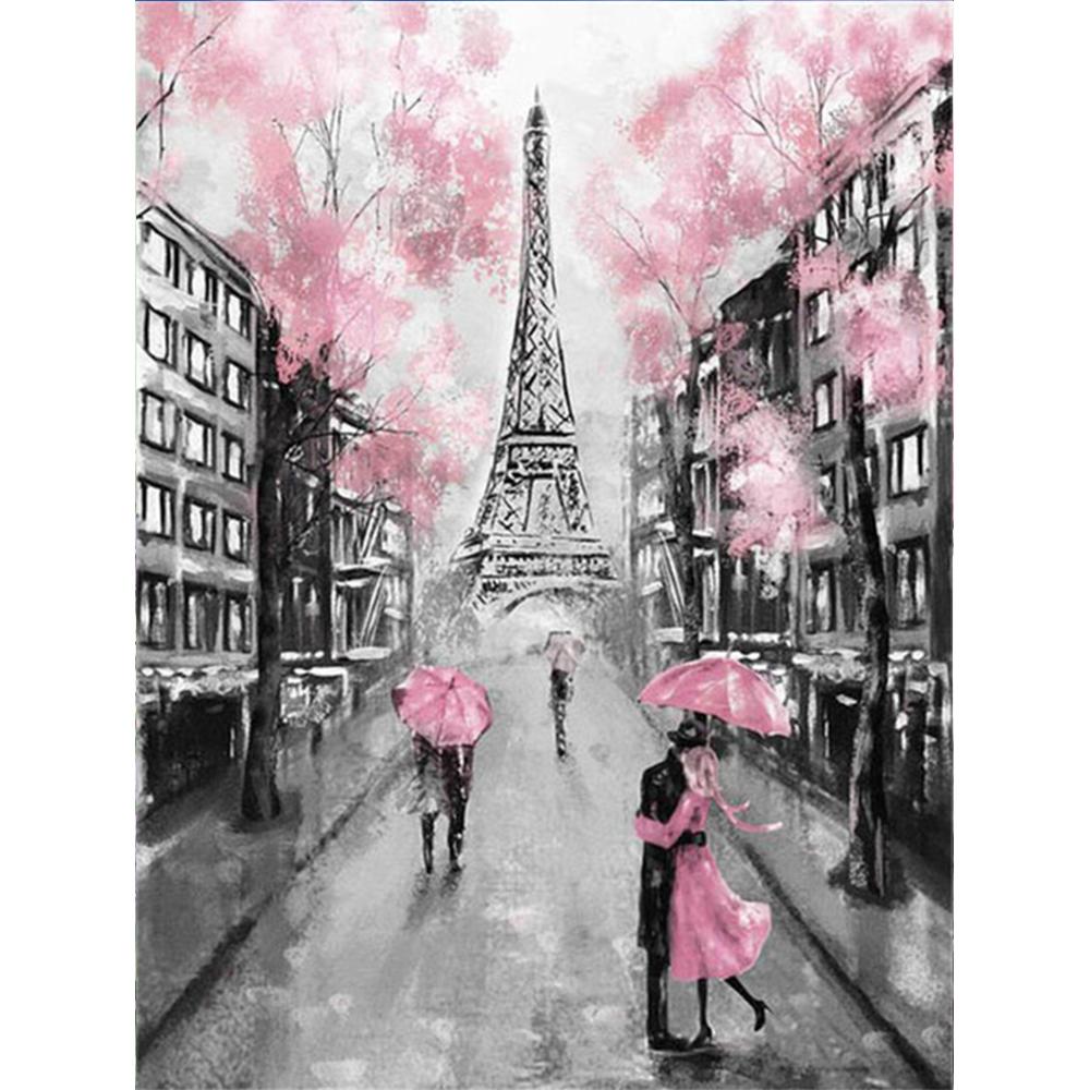 5D Алмазная вышивка с полной дрелью, вышивка крестиком, уличная алмазная живопись, пейзажная мозаика, Эйфелева башня, ремесленный домашний декор