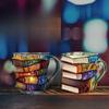 Stacked Painted Book Cups, Mugs and Ornaments, High-end and Niche Resin Desktop Coffee Cup Handicrafts