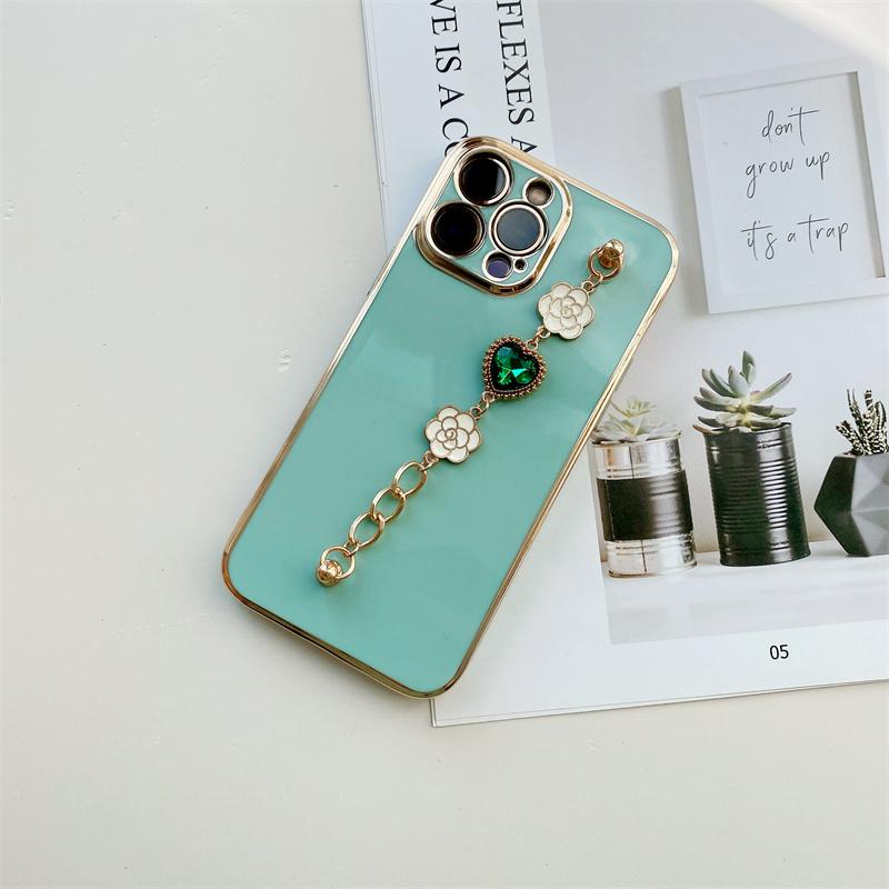 Мягкий силиконовый чехол для телефона Honor 9X 90 X6A X8B Redmi 12 13C 14C Note10 Note13 Note 14 Poco C65 C75 с браслетом Flower Love Gem Covers