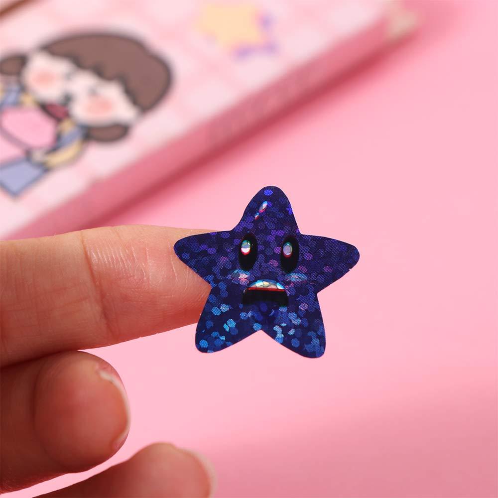 500pcs/roll Office Stationery Colorful Glitter Star Stickers Teacher Encouragement Supply  Praise