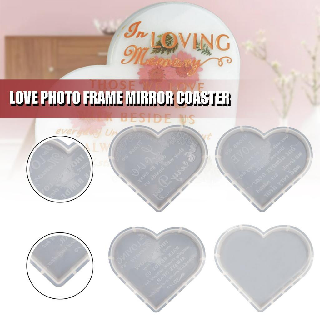 4pcs/set Heart Tray Silicone Molds Jewelry Coaster Casting Resin Crafts Making