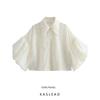 Kaslead Fashion Casual Puff Sleeves Short Shirt