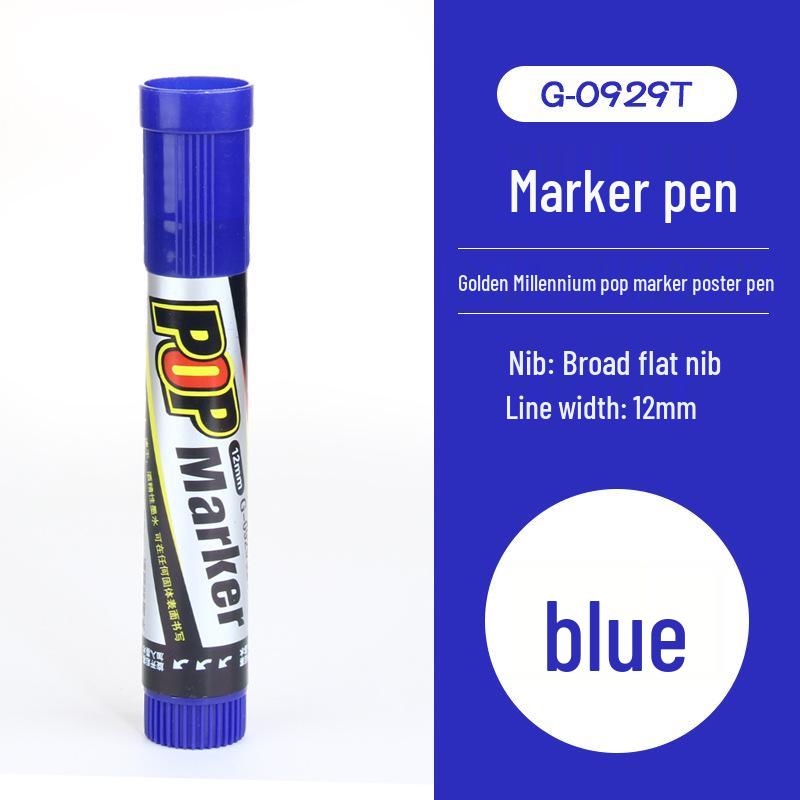 Jin Wannian 12mm Wide Tip Marker Set, 12 Colors for Posters & Advertising