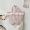 Korean Style Bucket Bag Sweet Fresh Lace Lunch Bag Portable Bowknot Handbag  Student