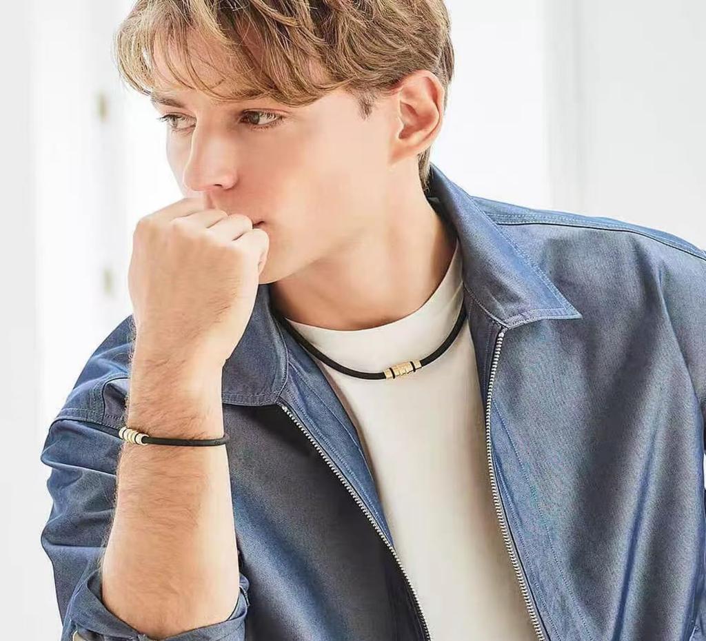 FUANNA Магнитное Мощное и Популярное Модное Дизайнерское Магнитное Ожерелье на Все Сезоны Черное Ожерелье, Аксессуар, Подарок, Мода, Спорт, Бизнес,