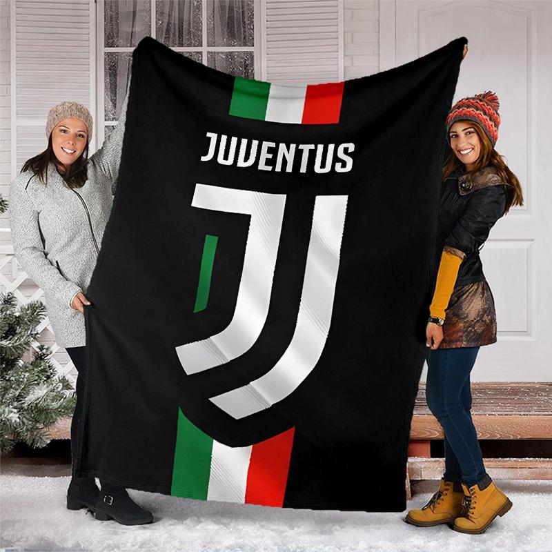 1pc Juventus Theme Blanket - Digital Print, Polyester, Cozy for All Seasons, Perfect for Outdoor, and Travel