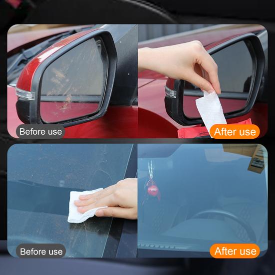 5 Pcs Car Glass Cleaning Wipes Portable Windshield Cleaner Wipes Multipurpose Oil Film Cleaning Wipes for Automotive Glass Home Windows Mirrors