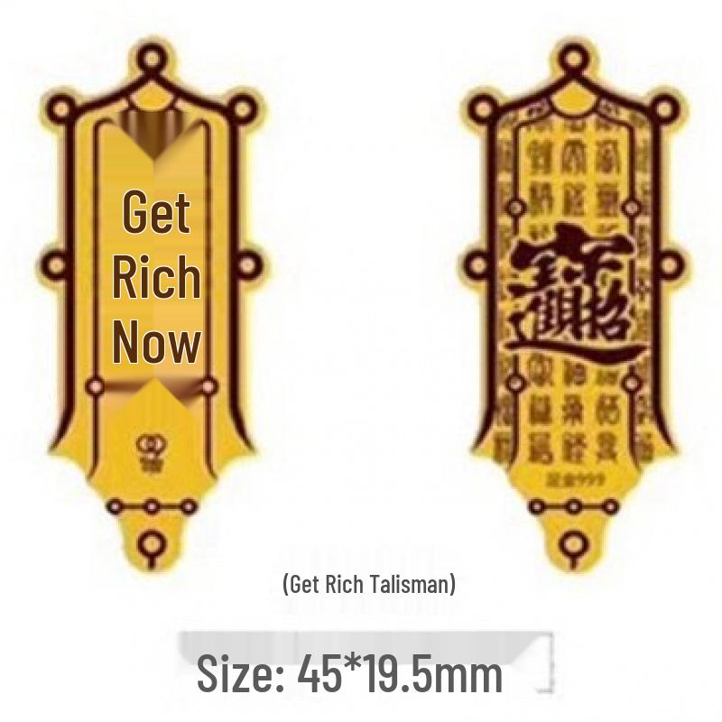 Gold-Plated Wealth & Prosperity Phone Sticker Set - Princess New Year & God of Wealth Designs