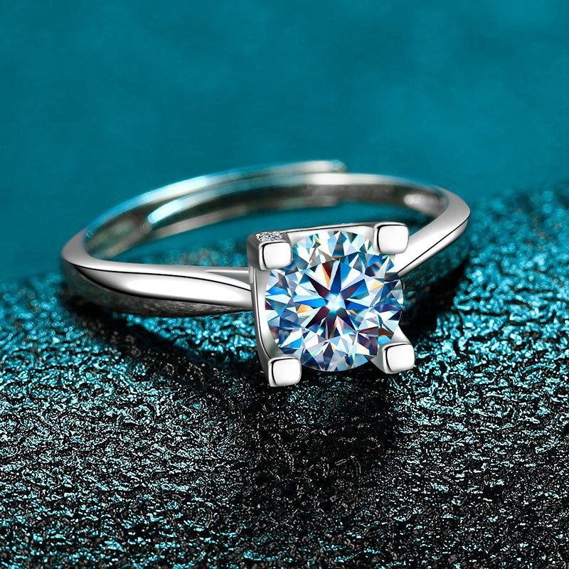 Кольцо с бриллиантами из серебра S925 пробы, модное, индивидуальное, обручальное, трендовое, открытое кольцо Sea King, подарок девушке на день рождения