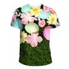 Men's T-shirt 3D Digital Printed Round Neck Short Sleeved T-shirt