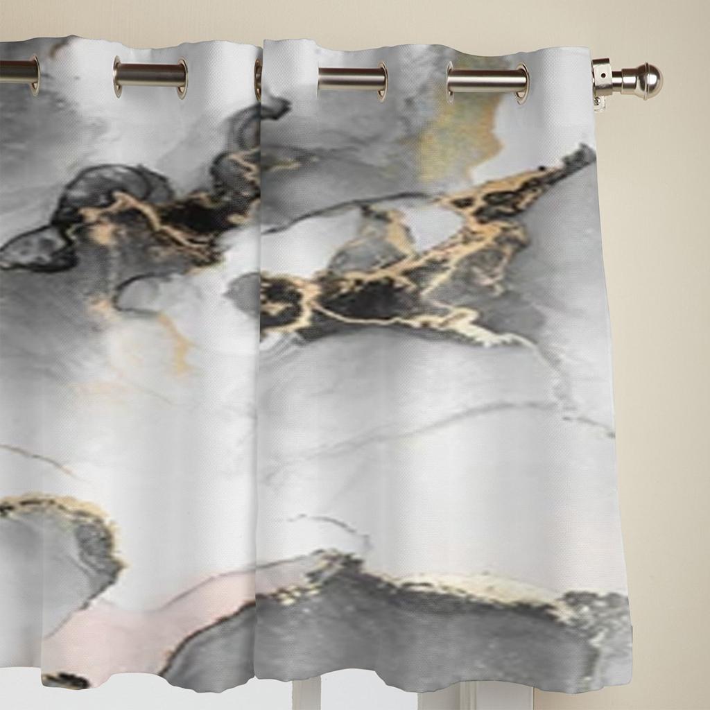 Черное Золото Абстрактный Мрамор Оконные Шторы Для Гостиной Роскошный Декор Спальни Драпировки Кухонные Оконные Шторы