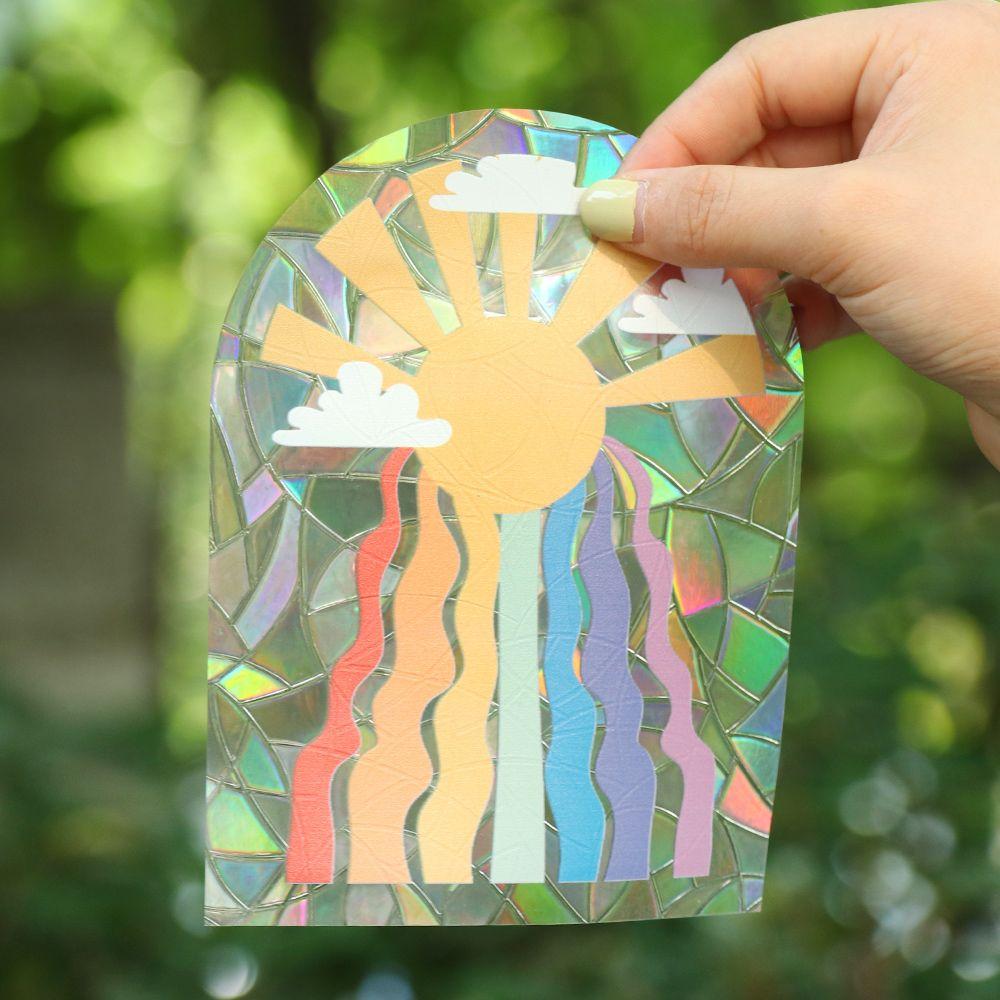 Interesting Home Decor Bedroom Decoration Rainbow Maker Mirror Sticker Sun Catcher Wall Stickers