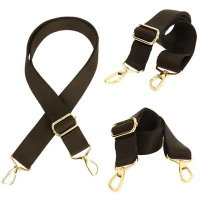 STRAP for a Bag 40mm BLACK Adjustable, Fasten with Gold Fittings