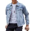 New  Cotton Denim Jacket Men Casual Solid Color Lapel Single Breasted Jeans Jacket Men Autumn Slim Fit Quality Mens Jackets