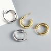 Silver Color Plated Chunky Hoop Earrings for Women Geometric Circle Punk Ear Jewelry Party Gifts
