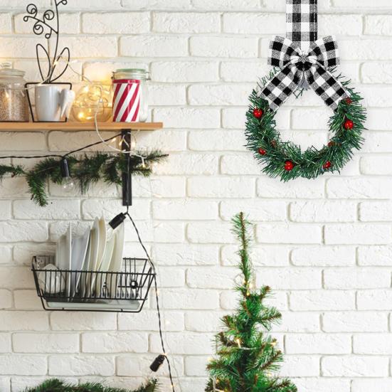 Мини рождественские венки для шкафов венки с лентами банты ягоды искусственные сосновые иголки венки для входной двери окна кухонные шкафы декор