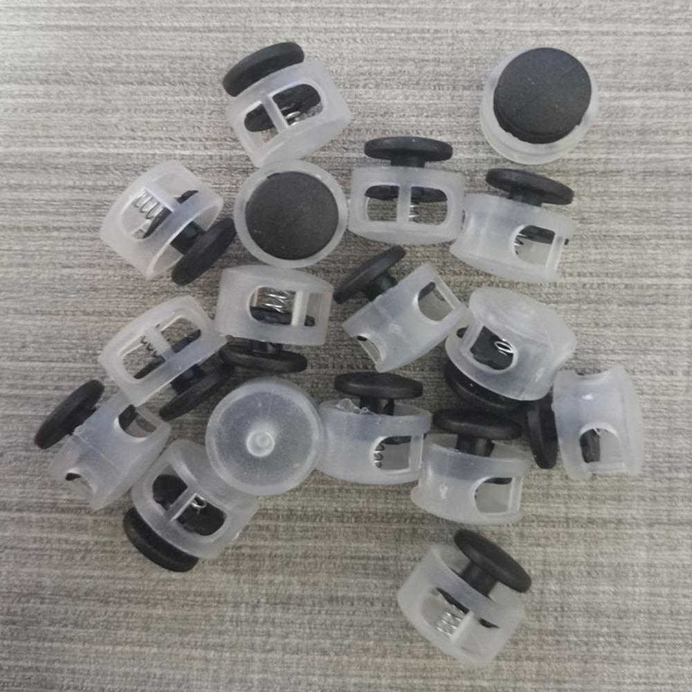 Double Hole Elastic Rope Rope Lock Spring Buckle Press Button Rope Clamp Shoelace Buckle