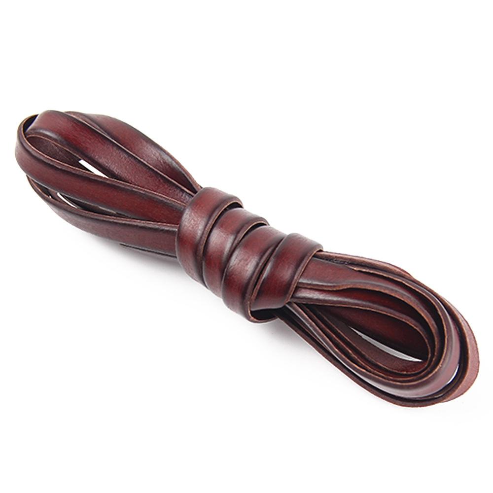 2 метра Кофейный ремешок из коровьей кожи Фурнитура Винтажная веревка из коровьей кожи Плоский кожаный шнур Веревка для DIY Ожерелья Браслеты Изготовление