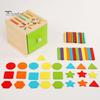 1 набор деревянных игрушек для сортировки цветов, мелкая моторика, коробка для сопоставления цветов, развивающая красочная игра для мальчиков и девочек, сбрасывающая палочки и диски
