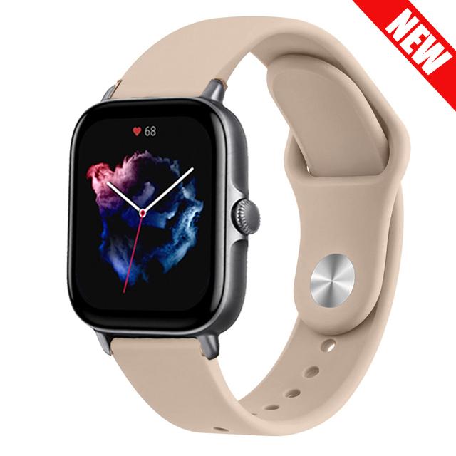 20 мм/22 мм ремешки для часов для Amazfit GTS 4/3/2/2e/Mini/GTR 42 мм/GTR 4/3 Pro Силиконовый браслет Amazfit helio/balance 2 bip 5 6 ремешок