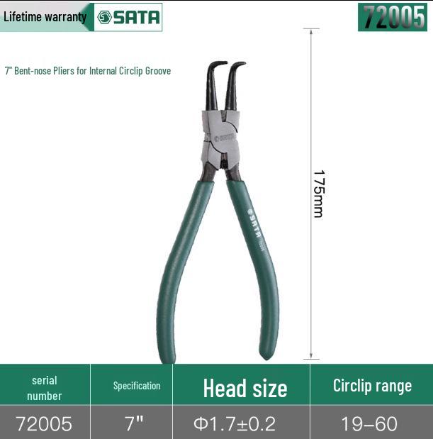 SATA Shida Tools Клещи для стопорных колец валов и отверстий (Модели: 72001, 72002, 72004, 72005)