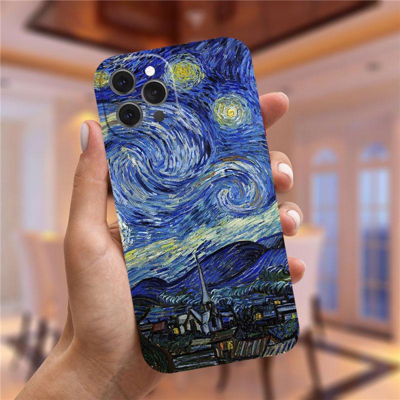 Винсент Ван Гог Звездная ночь цветок чехол для телефона для iPhone 13 12 11 Pro Max Mini X XR XS 8 7 Plus Мона Лиза Дэвид мягкий чехол